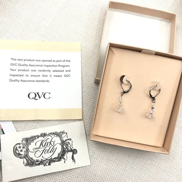 Authentic Kirks Folly Simulated Diamond 925 Sterling Silver Dangle Earrings - Picture 8 of 8